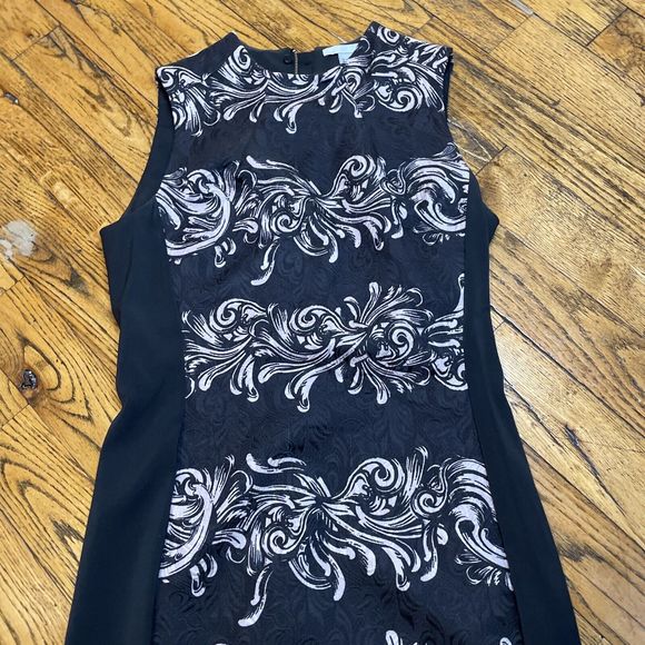 H&M Sleeveless Black Pencil Size 10 Body Con Dress y2k Pattern - Picture 4 of 15